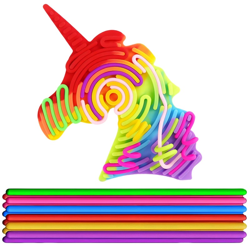 Sensory Activity Board, Duble Sided Design Rainbow Silicone Fidget Toy, Fidget Sensory Toys For Kids 3+ & Adults, Includes 11 St