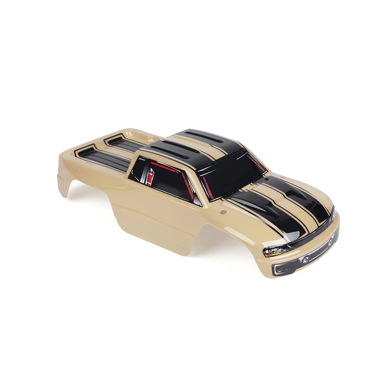 Summitlink Custom Body Compatible For 1/10 Scale Rc Car Or Truck (Truck Not Included) (Sand Color Racing Stripes)