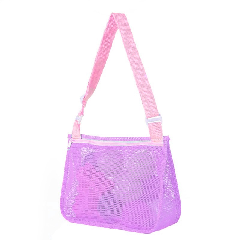 Uttpll Mesh Beach Bag For Kids Quick Dry Beach Accessories Vacation Trip Baby Toddler Seashell Collecting Colorful Net Tote For