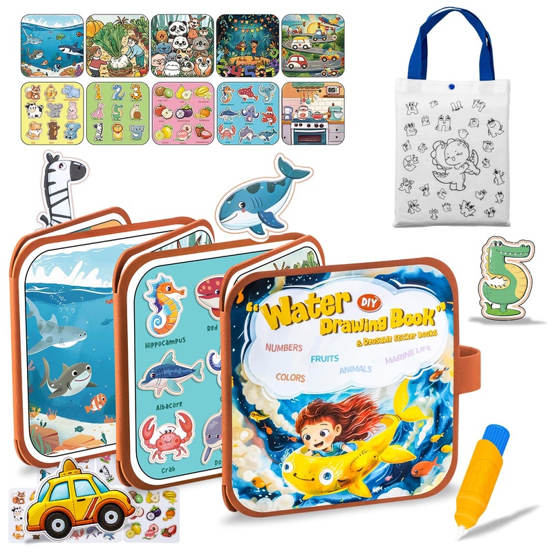 Zhaojum Busy Board Books For Toddlers Ages 1-5, Montessori Busy Book Preschool Educational Toys For Learning Activities, Dinosau