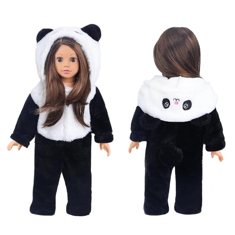 18 Inch Doll Clothes – Onesie Pajamas Fit 18 Inch Girl Doll And More (Panda)