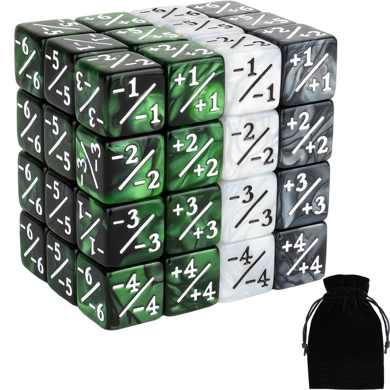 48 Pcs Magic Counter Dice Life Mtg Counters Dice Set Bulk Buff Tokens D6 Dice Set Compatible With Magic The Gathering, Tcg, Card