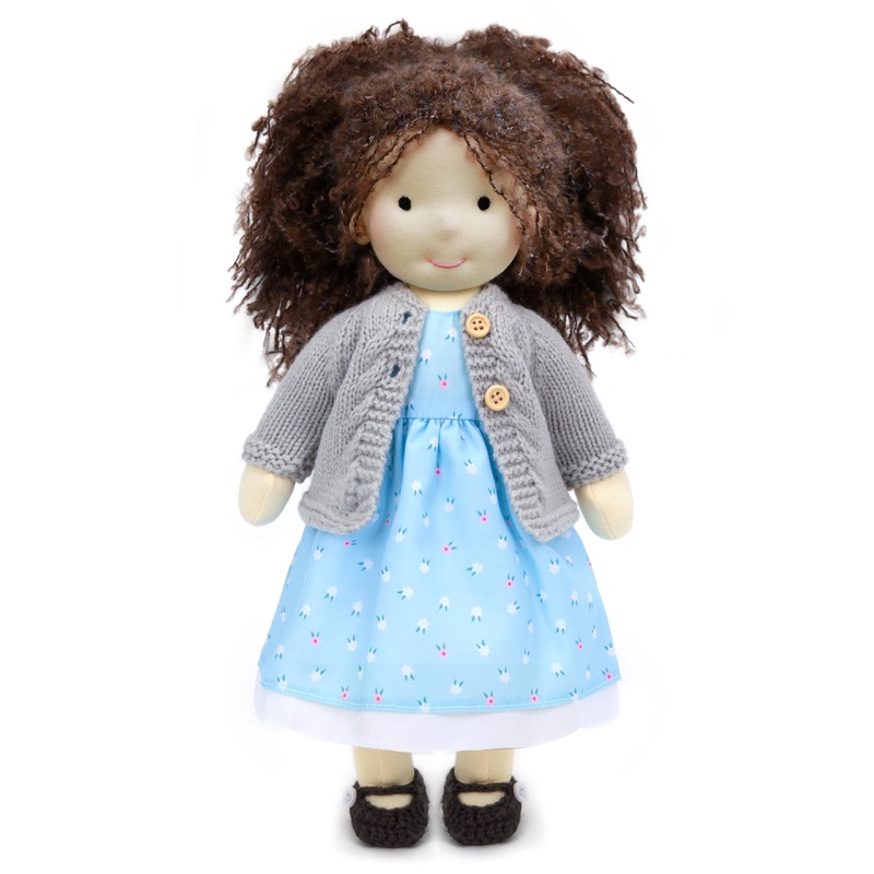 Blissfulpixie Handmade Waldorf Louise – 12” Soft Girl Rag Doll With Cute Plush, Ideal First Doll For Babies & Toddlers
