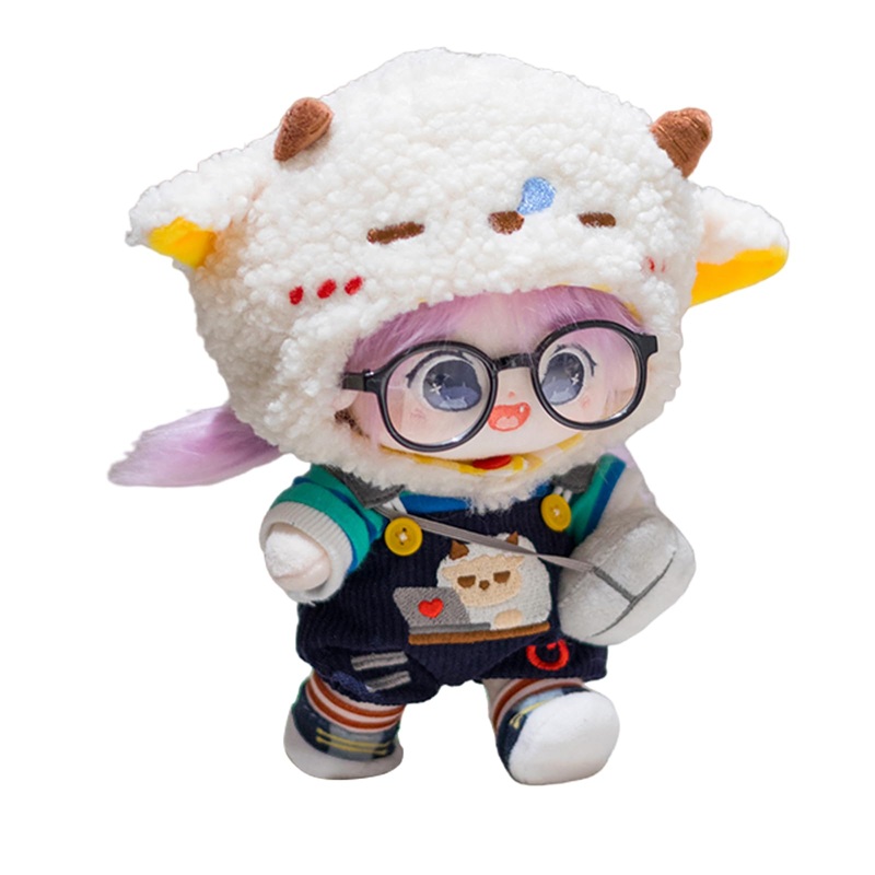 Calembou 20Cm Plush Doll, Cute Soft Stuffed Dress Up Doll With Skeleton, Kawaii Plush Toys For Birthday With Clothes (Amiao + Wo