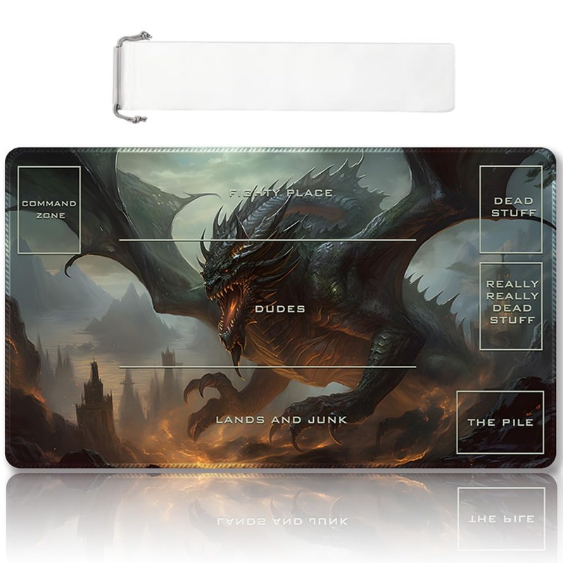 Dauxid Premium Stitched Mtg Playmat With Zones And Non-Slip Rubber Backing – Tcg Play Mat For Mtg And Other Card Games – Dkt (49