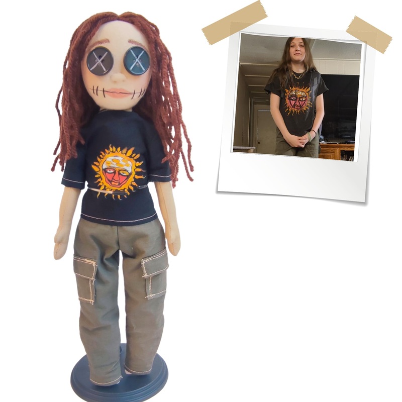 Handcrafted Custom Doll With Button Eyes, Turn Your Photo Into A Personalized Cloth Doll, Ideal Gift For Any (12 Inches)