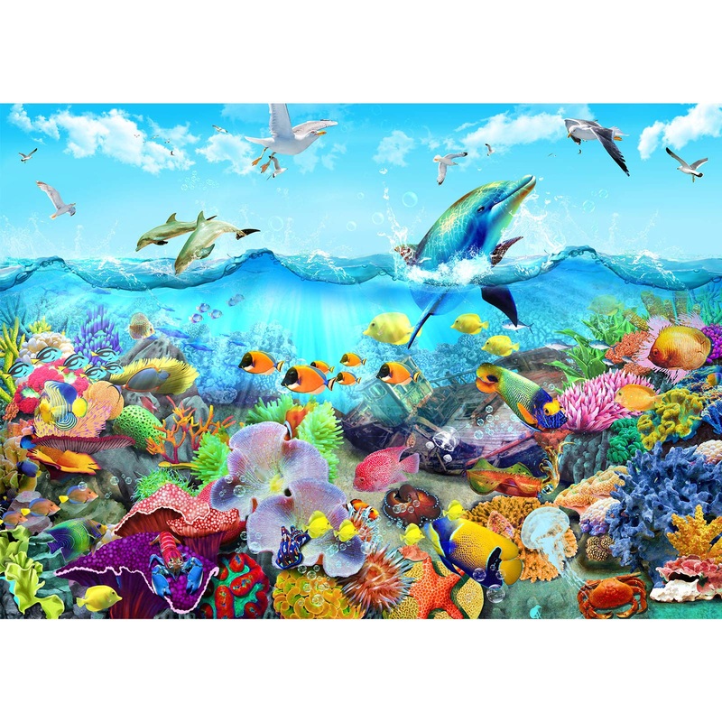 Huadada 1000 Piece Puzzles For Adults, Undersea World Jigsaw Puzzles 1000 Pieces For Adults And Kids Cool Ocean Scene Jigsaw Puz