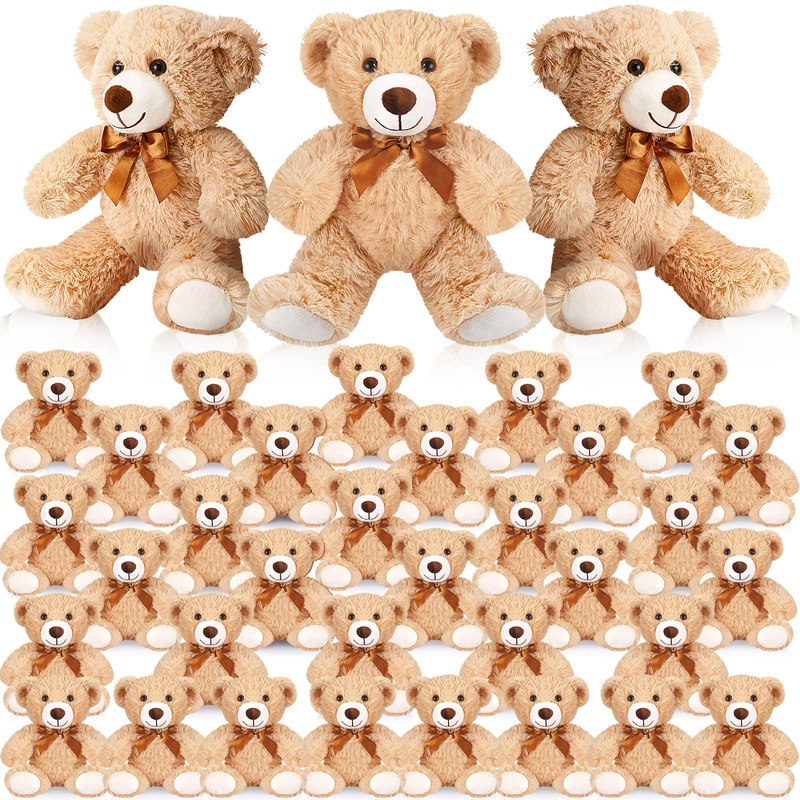 Hydren 36 Pcs 14 Inches Stuffed Bears Animals Plush Toys Bulk Soft Cute Small Shaggy Bear For Baby Shower Birthday Gifts Wedding