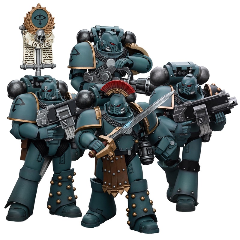 Joytoy Warhammer 40K Horus Heresy, Sons Of Horus Mkiv Tactical Four Person Team 1/18 Action Figure Model