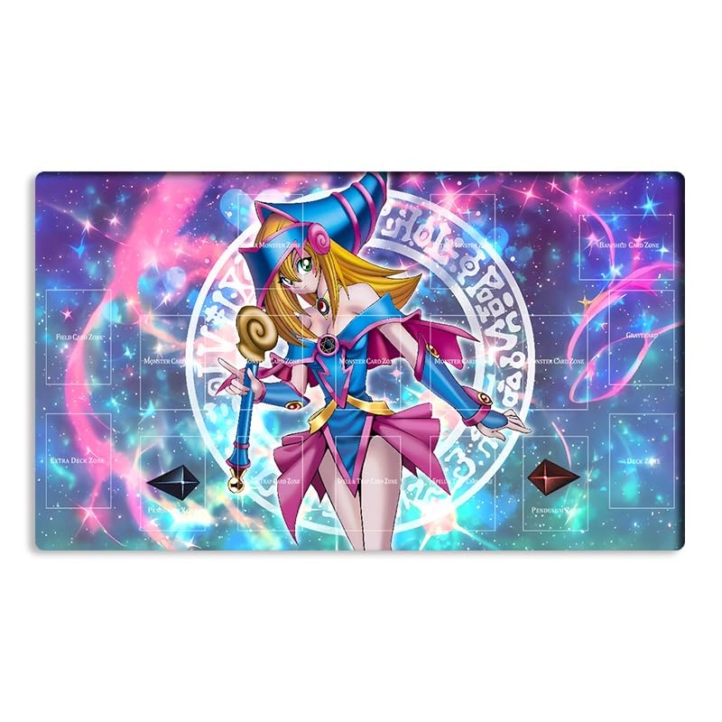 New Mlikemat Playmat Dark Magician Girl Tcg Ccg Ocg Trading Card Game Mat With Zones + Free Bag (Zd039-555-A)