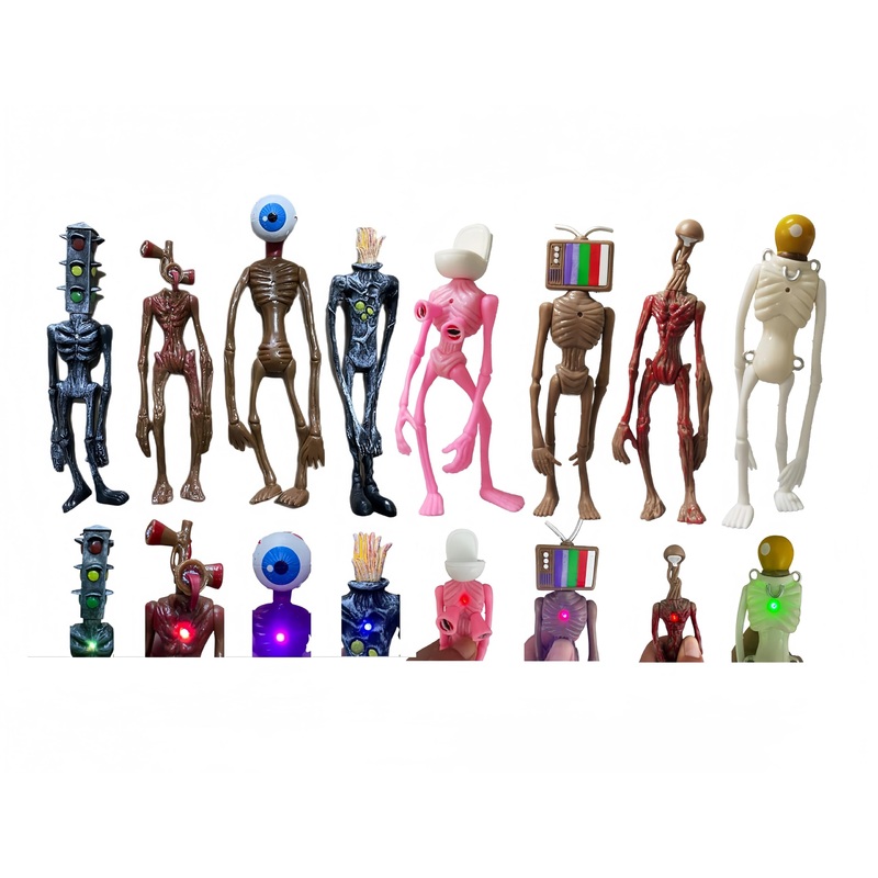 Poprore 8 Pcs Siren Head Action Figure Monster Siren Head Horror Model (Series-H)