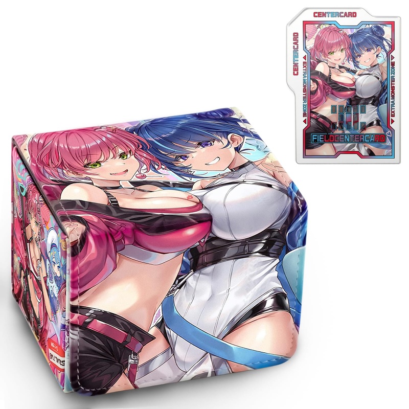 Sabermaster Card Deck Box Fits For Ygo Mtg,100+ Card Storage Box Trading Games Pu Leather Storage Premium Deck Case (Evil Twin K