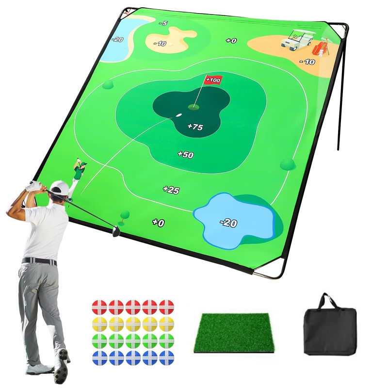 Sjehome Golf Chipping Game, 70”X70” Play Outdoor Sticky Golf For Adults, Indoor Golf Practice For Family Yard Game (Chipping G