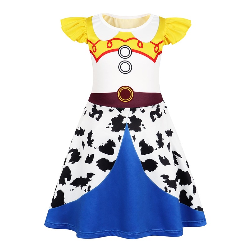 Sukyfecde Jessie Costume Girls Toddler Princess Dress Up Birthday Outfits Halloween Role Play Clothes Size 7-8 Yellow