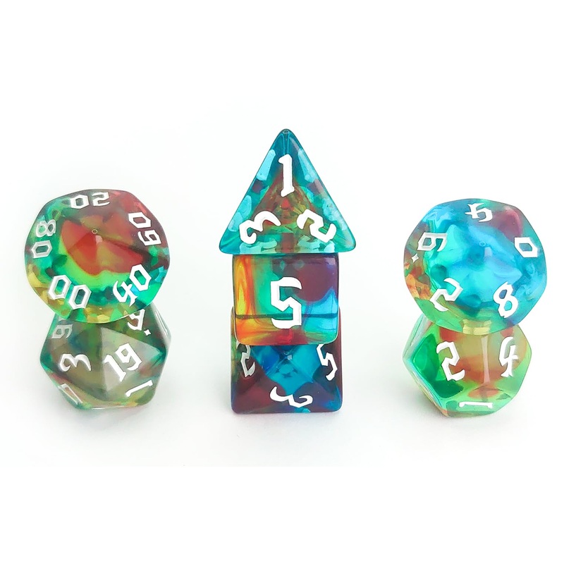 Vvpesca Magic Blue Purple Dnd Dice Set – Polyhedral Dice Set For Ttrpgs, Coc, Dungeons And Dragons, Role Playing Games – D20 Sys