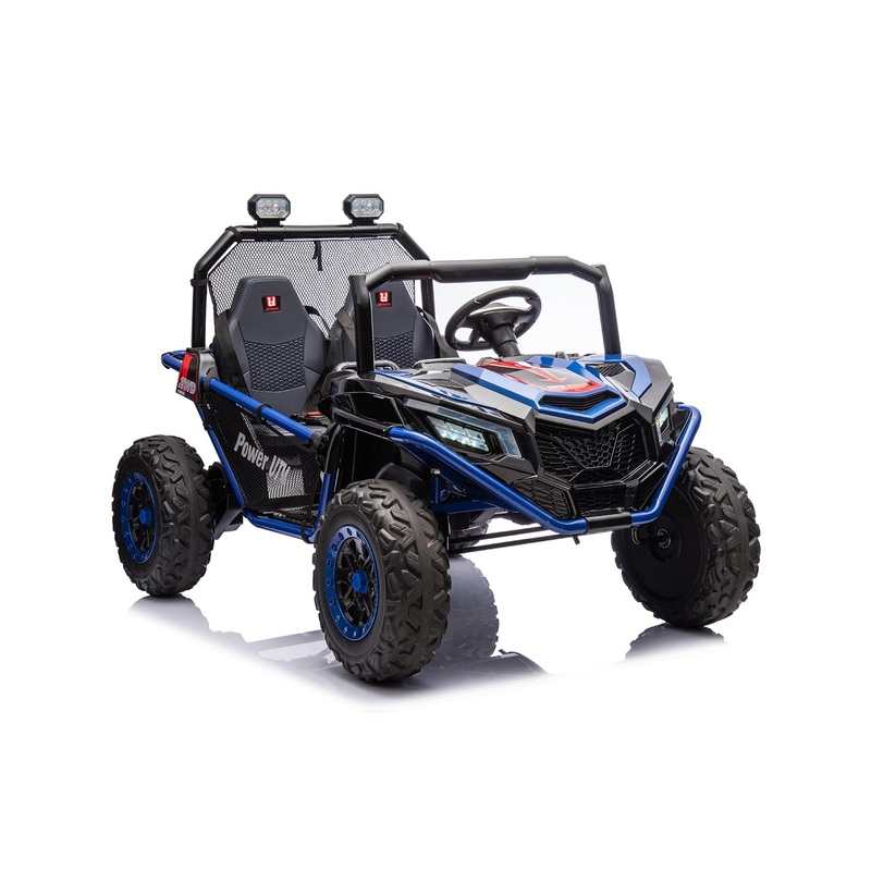2 Seater Kids Ride On Car Truck, Xxxl Kids Utv, 12V 10Ah 4Wd Electric Vehicles With Remote Control, Eva Wheels, Dark Blue
