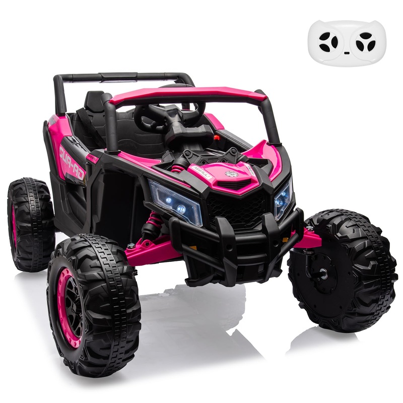 24V Kids Ride-On Utv Car – Battery-Powered Electric Vehicle With Remote Control, Spring Suspension, 200W Motor, Metal Frame, Usb