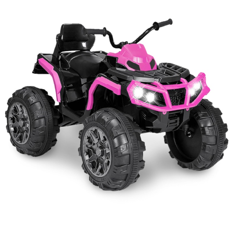 24V Ride-On Toys 4-Wheeler Quad Car Toy For Kids With Bluetooth, Ride On Atv, 6.5Mph Top Speed, Treaded Tires, Led Headlights-Pi