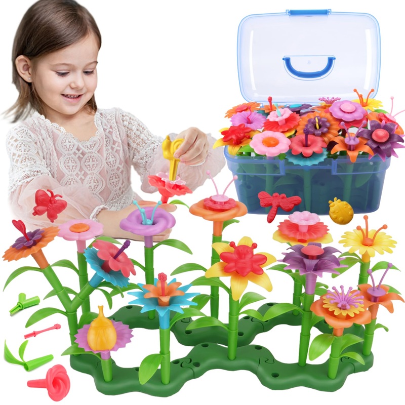 Biranco. Flower Garden Building Toys – Build A Bouquet Floral Arrangement Playset For Toddlers And Kids Gifts Age 3, 4, 5, 6 Yea