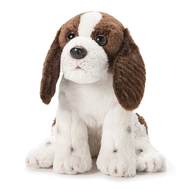 Demdaco Springer Spaniel Plush Fabric Beanbag Figure Toy Brown And White, 6 Inch