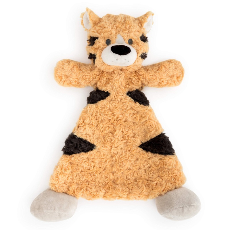 Demdaco Tobias Tiger Soft Orange 13 X 11 Plush Polyester Rattle Animal Blankie Toy