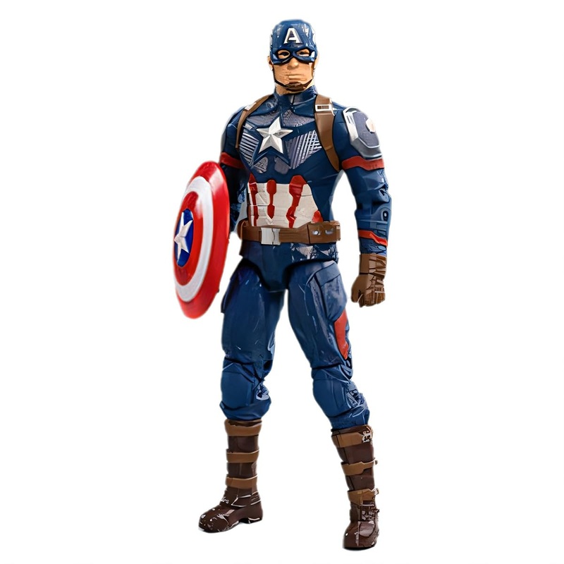 Hiplay Zd Toys Collectible Figure Full Set: 7-Inch Simple Articulated – Captain America, Normal Version, Miniature Action Figure