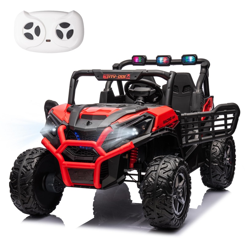 Luibas 24V 4Wd 2-Seater Ride On Car For Kids, 4X4 Battery Powered Ride On Toy With Remote Control, Electric Vehicle 4 Wheeler Ut