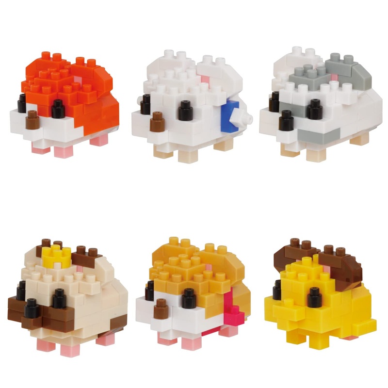 Nanoblock – Hamtaro – Hamtaro Assortment 1 (Complete Set Of 6), Mininano Series Building Kit