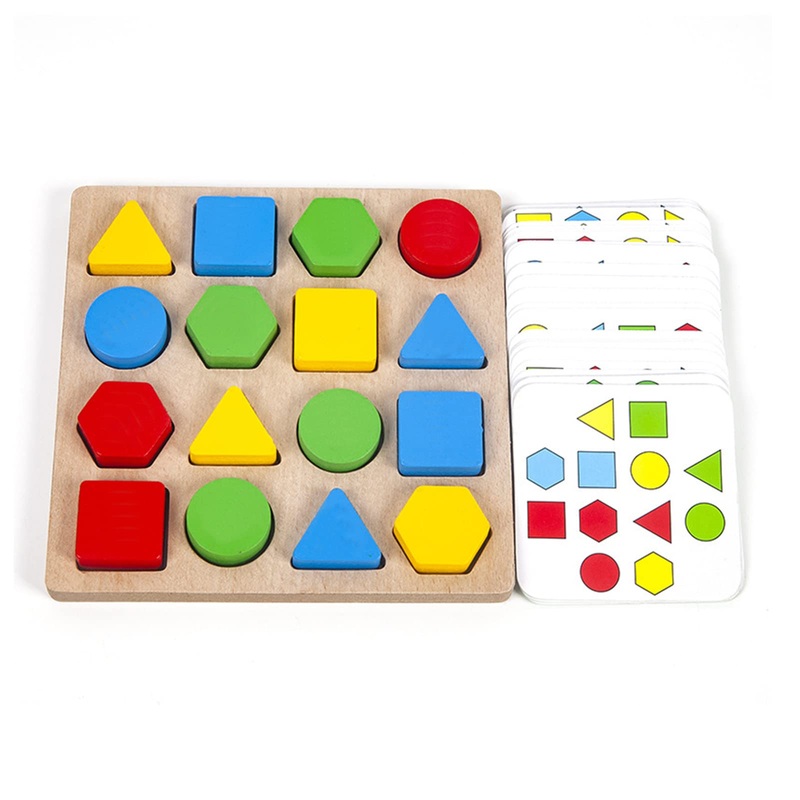 Pajojoqa Shape Matching Game Color Sensory Educational Toy, Geometric Shape Quick Matching Board Game Montessori Learning Toys F