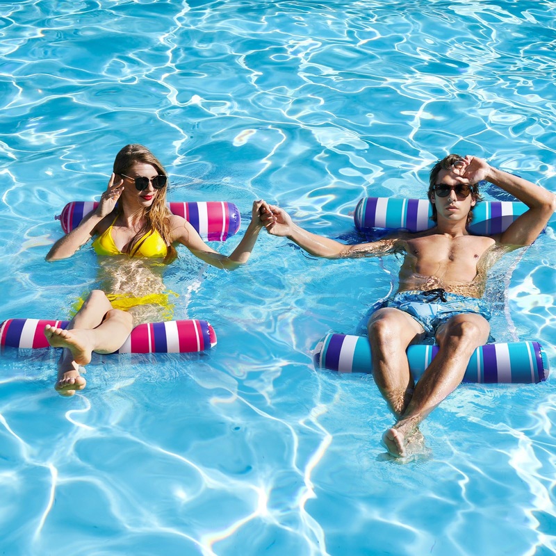 Pool Floats Adult – 2 Pack Inflatable Pool Floats Rafts, 4-In-1 Floats For Swimming Pool, Thick Pvc Pool Float Lounger Water Ham