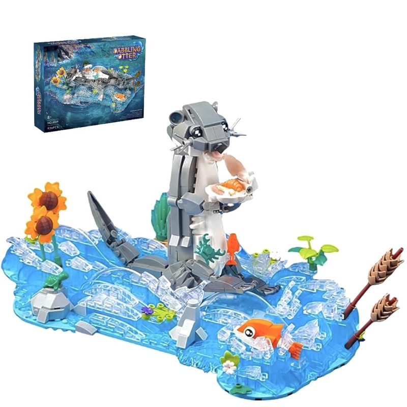 Rwsefk Sea Animal Model Toy Set, Otter Building Blocks Kits, Ocean Theme Bedroom Decorations For Adult, Gifts For Friends, 936 P