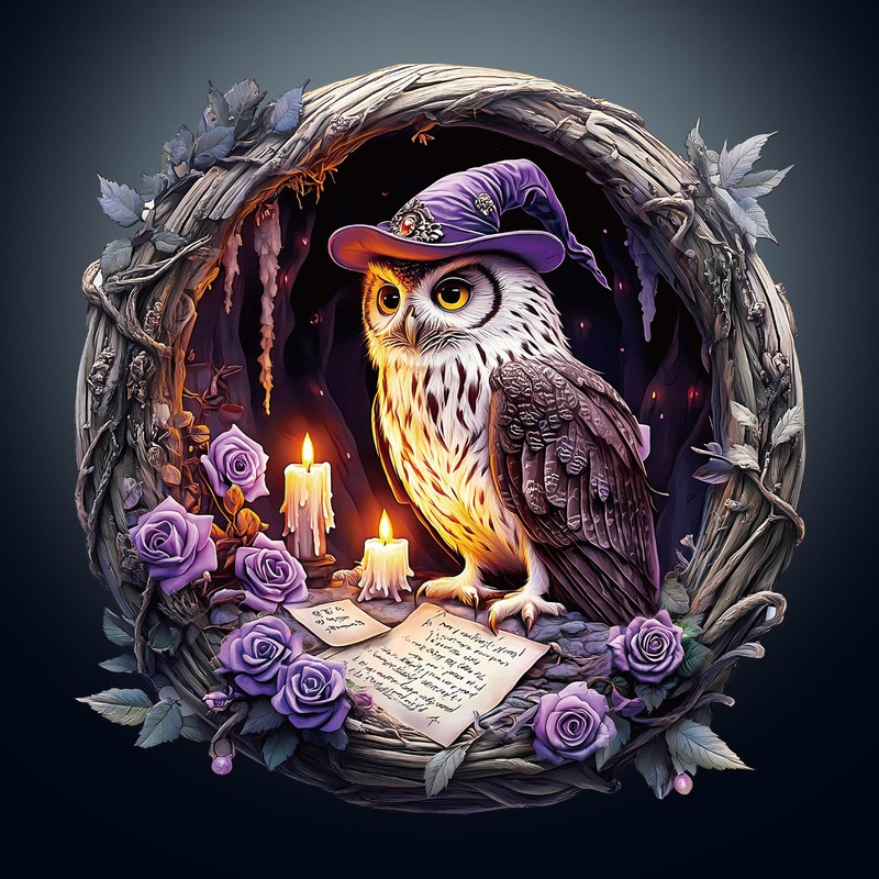 Wooden Puzzle For Adults-3D Visual Effect Witch Owl Wooden Puzzle Unique Shape Advanced Wooden Jigsaw Puzzle For Adult, Best Bir