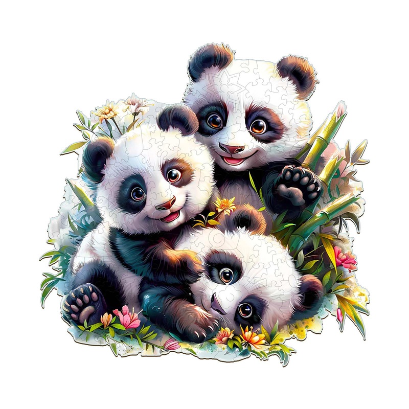 Wooden Puzzles For Adults, Panda Family Wooden Jigsaw Puzzles For Adults Kids, Unique Shaped Wood Puzzles Adult, Creative Birthd