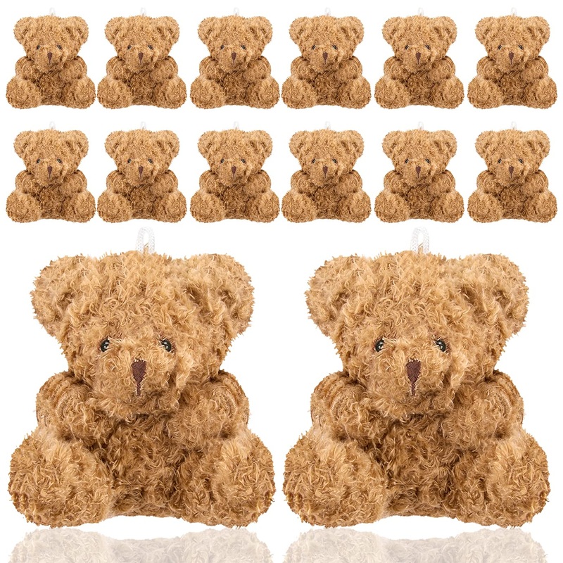 Wxj13 12 Plush Mini Teddy Bears – 4 Inch Soft Stuffed Animals For Graduation, Birthday, Wedding, Baby Shower Decorations, Party