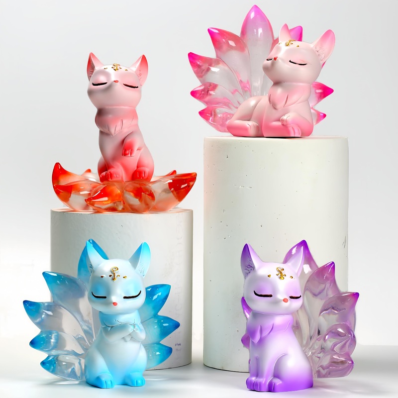 Zaleny Nine-Tailed Fox Mystery Box Action Figure Toys Blind Boxes Random Design Cute Collectible Toys Desktop Ornaments Birthday