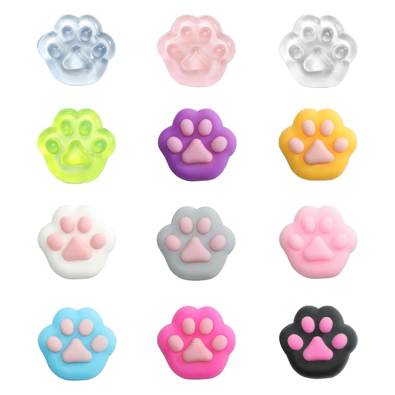 12Pcs Taba Squishy Cat Paw Squeeze Toys, Ultra-Soft Quick Recovery Cat Paw Pinch Toy,Novelty Things Suitable For Adults Kids (Mi