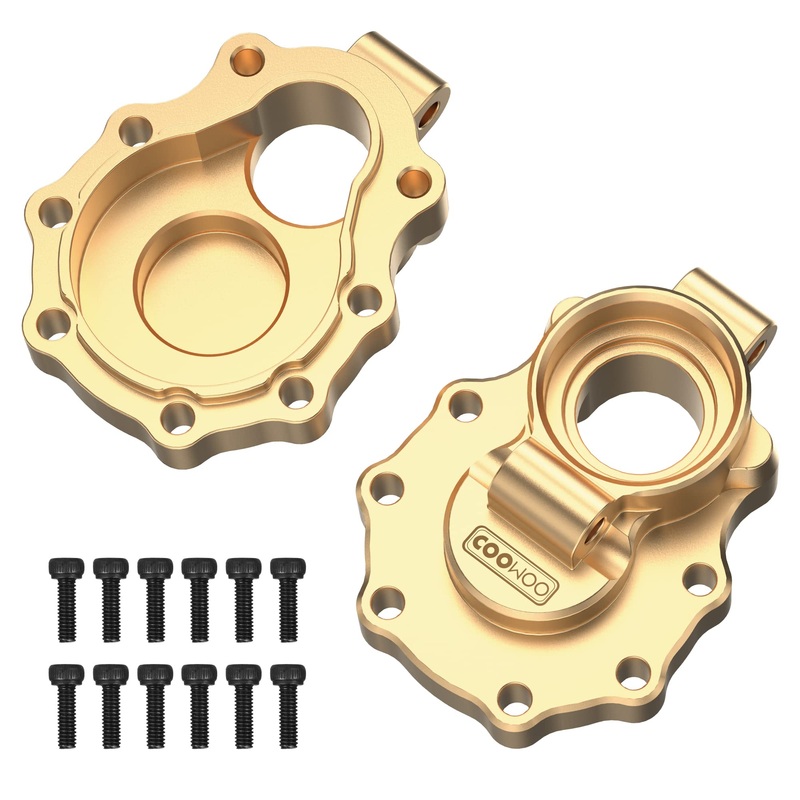 Coowoo Brass Rear Portal Drive Housing, 2Pcs Inner Steering Knuckles Left And Right Rc Counterweight Set For 1/10 Rc Crawler Car