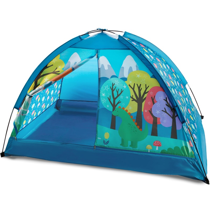 Dinosaur Kids Indoor Camping Play Tent – Durable Polyester With Majestic Print Design, Easy Setup, Spacious 2-Kid Playhouse, 60′