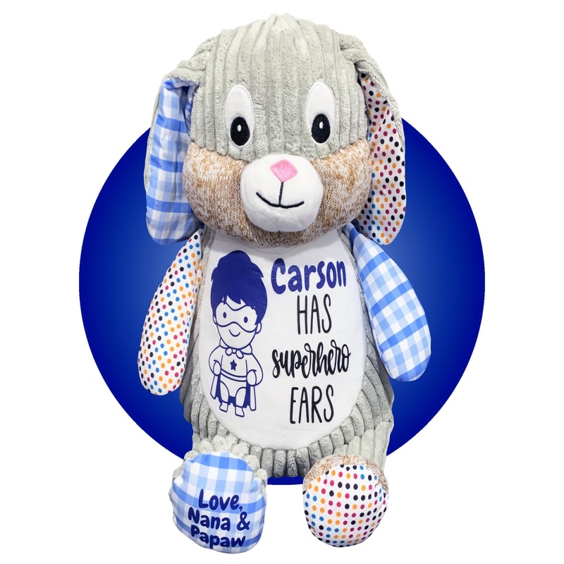 Ear Tube Gifts For Kids – Personalized With Name + Color Choice – Ear Tube Get Well Soon Stuffed Animals – Gift For Kid Getting