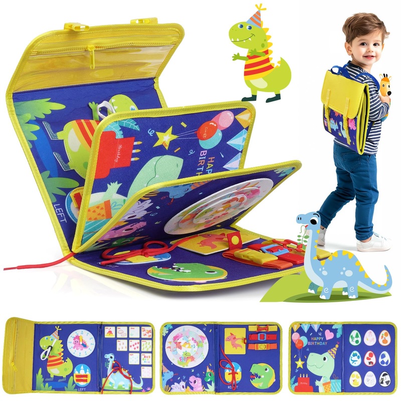 Inklab Backpack Busy Board, Busy Book For Toddlers 1-3, Toddler Busy Board Ages 1 2 3, Montessori Busy Board For Toddlers 3+, Pr