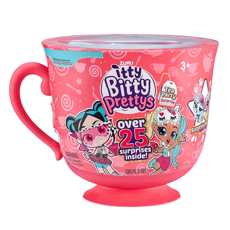 Itty Bitty Prettys Tea Party Surprise Teacup Dolls Playset (Series 1) By Zuru Toys For Girls (Over 25 Surprises) – Kitten And Pr