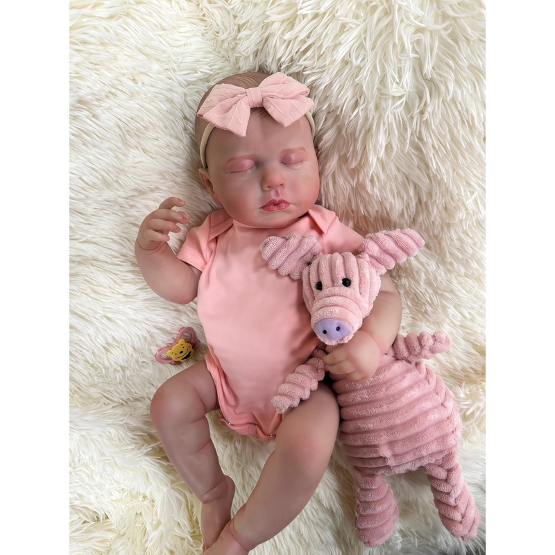 Joyarr Lifelike Reborn Baby Dolls, 20Inch Sweet Smile Real Life Realistic Newborn Full Vinyl Sleeping Baby Girl Adorable Dolls W
