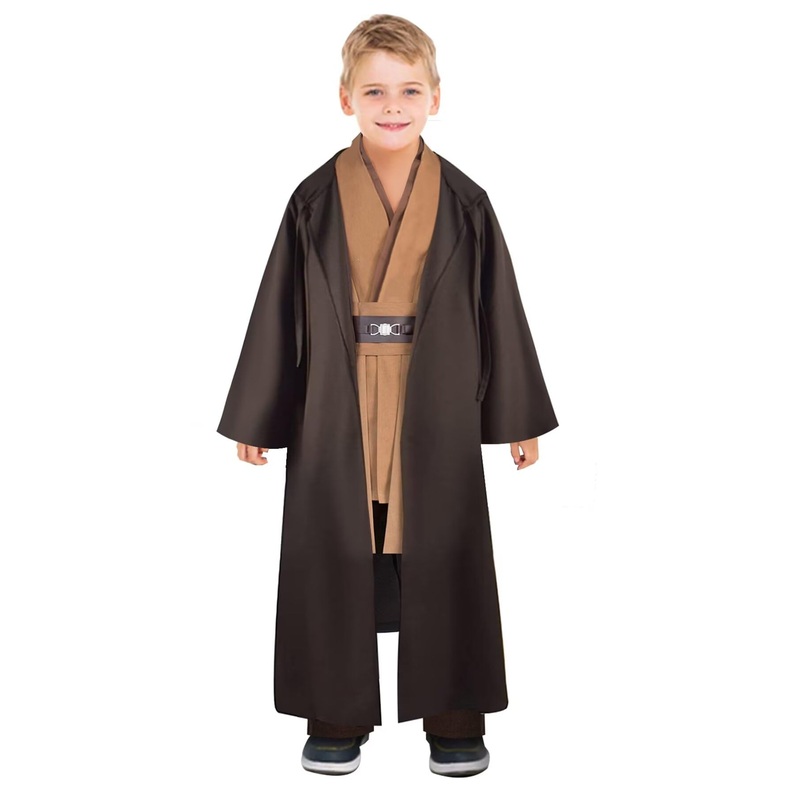 Kids Anakin Costume Tunic Hooded Robe Outfits Halloween Cosplay Uniform Br-M