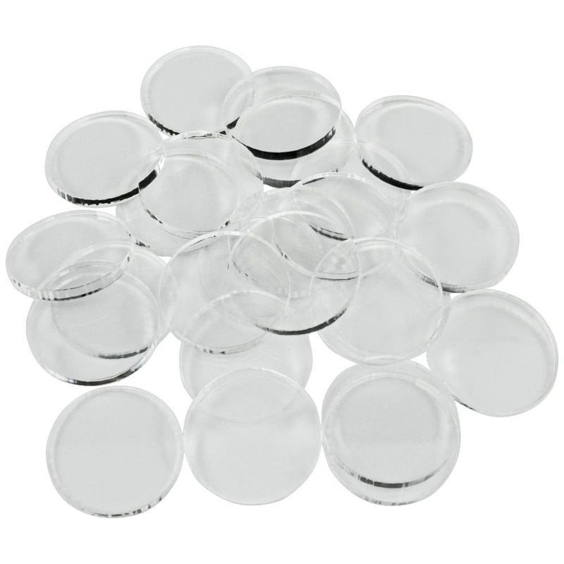 Litko Clear Miniature Bases, Circular 1 Inch, 3Mm Clear (25)