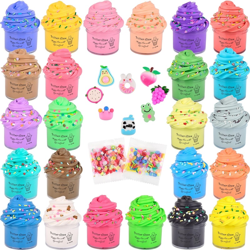Mini Slime Kit,24 Pack Butter Slime Party Favors, Slime Bulk For Classroom Prizes, Slime Toy Christmas Stocking Stuffers, Goodie