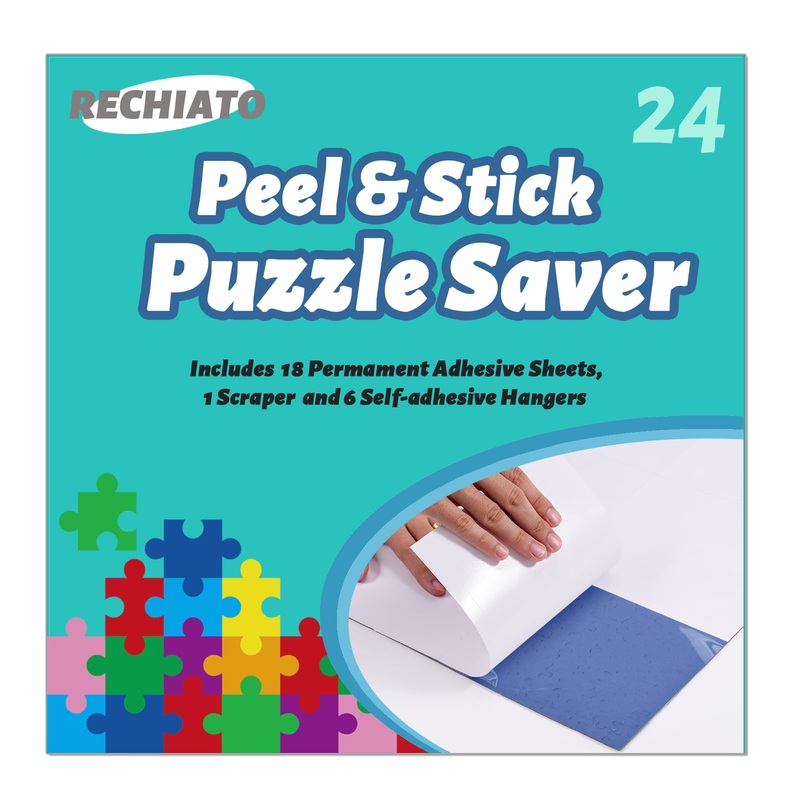 Preserve 4 X 1000 Puzzle Saver Glue Sheets 24 Pack – Quick Stick Adhesive For Puzzles, Easy Application, Mess-Free Framing, Comp