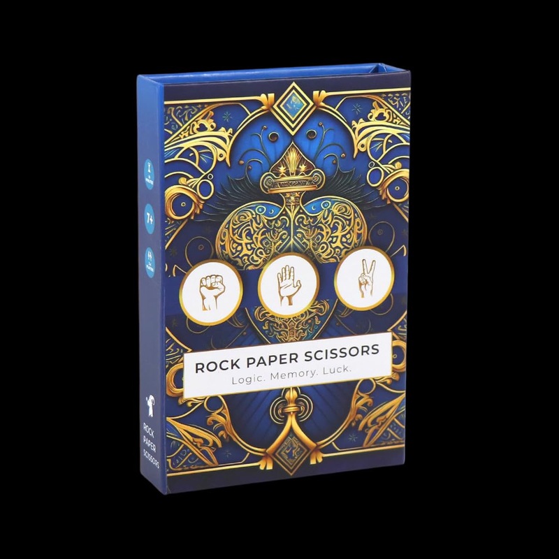 Rock Paper Scissors: Logic. Memory. Luck. 2-3 Players, Ages 7+, 10Mins. A Logic-Based Card Game By Whispering Goat. Easy To Lear