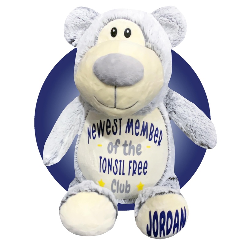 Tonsillectomy Recovery Gifts For Kids – Add A Name And Message – 17” Custom Teddy Bear – Personalized Gifts For Tonsillectomy –