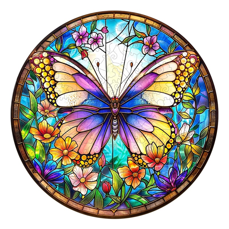 Wooden Puzzle For Adults-Colorful Butterfly Wooden Puzzle Unique Shape Advanced Wooden Jigsaw Puzzle For Adult, Wood Puzzles,Cha