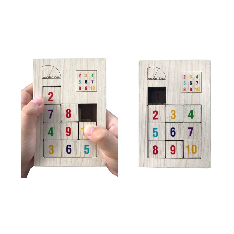 Wooden Slide Puzzles Block (Number 1-10)